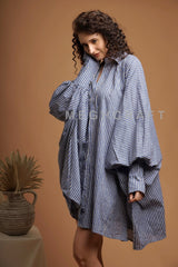 Women Oversized Striped Shirt