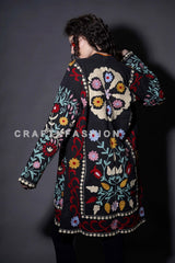 Veste à broderie florale Suzani