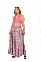 Boho Fashion Silk Wide leg Pant