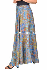 Blue Vector Print Palazzo Pant