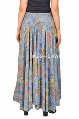 Blue Vector Print Palazzo Pant