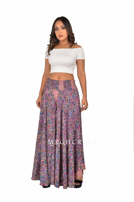 Bohemian Silk Wide Leg Palazzo Pant