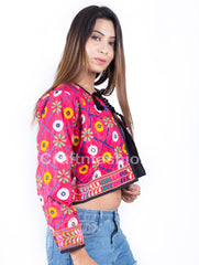 Cazadora bomber de lentejuelas rosa