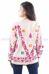 Chaqueta de seda bordada india