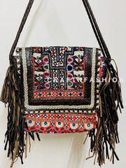 Boho Faux Leather Fringe Handbag