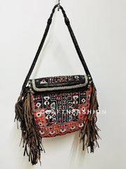 Boho Faux Leather Fringe Handbag