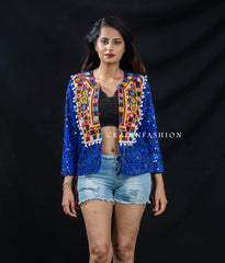 Chaqueta bomber con lentejuelas bohemias