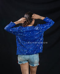 Chaqueta bomber con lentejuelas bohemias