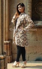 Manteau brodé Kantha en coton