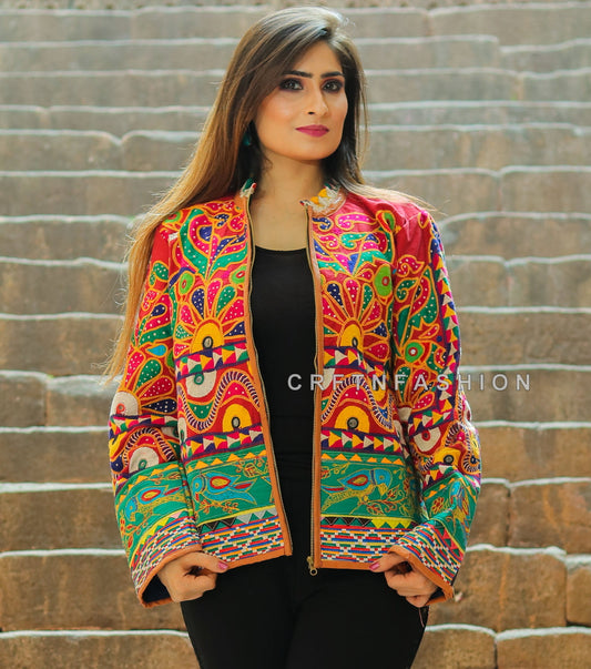 Veste brodée Boho Kutch