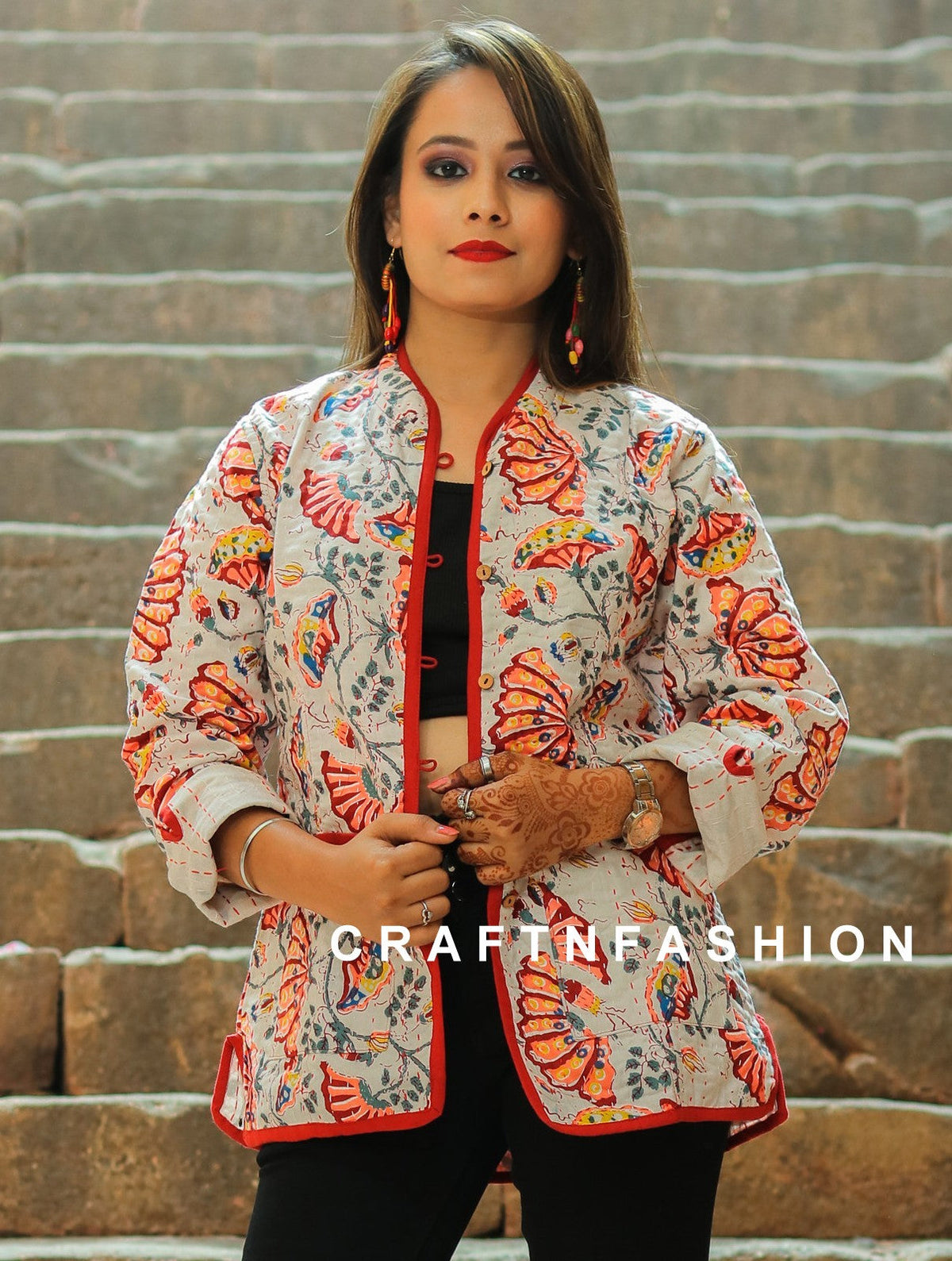 Abrigo de cintura Kantha sostenible