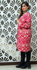 Ikat Print Kantha Long Jacket