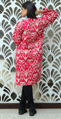 Ikat Print Kantha Long Jacket