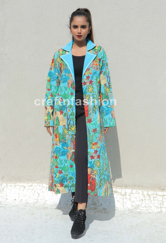 Robe kimono Kantha de style japonais