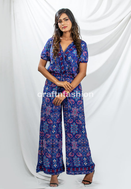 Boho Fashion Silk Pant Jumpsuit