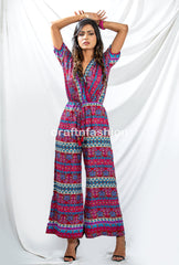 Bohemian Silk Wide Leg Jumpsuit