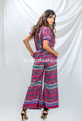 Bohemian Silk Wide Leg Jumpsuit