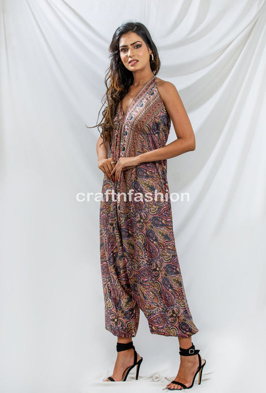 Boho Paisley Silk Romper