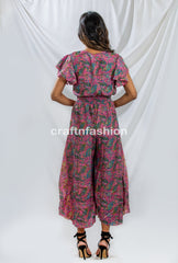 Paisley Baggy Pant Romper Jumpsuit