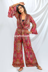 Summer Fashion Silk Pant Jumpsuit