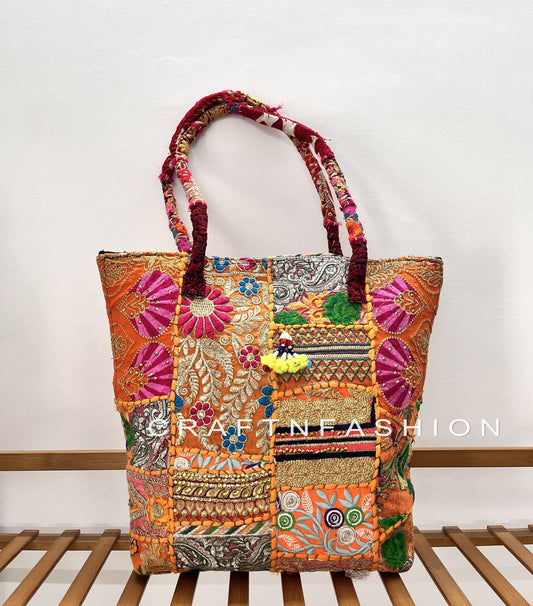 Bolso de mano de patchwork hecho a mano