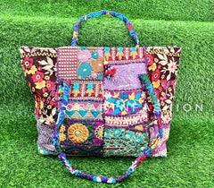 Sac fourre-tout patchwork hippie bohème