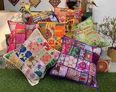 Housses de coussin patchwork de créateurs