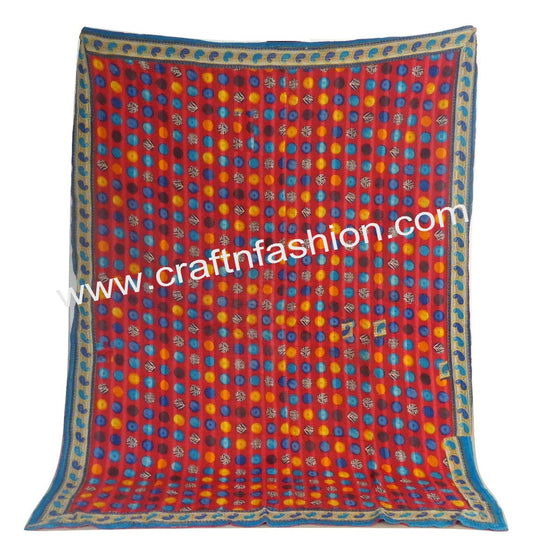 Reversible Kantha Quilt Throw