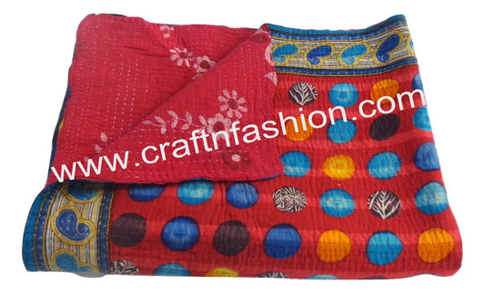 Manta reversible de colcha Kantha