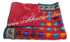 Manta reversible de colcha Kantha