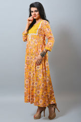 Floral Printed Cotton Long Kurti