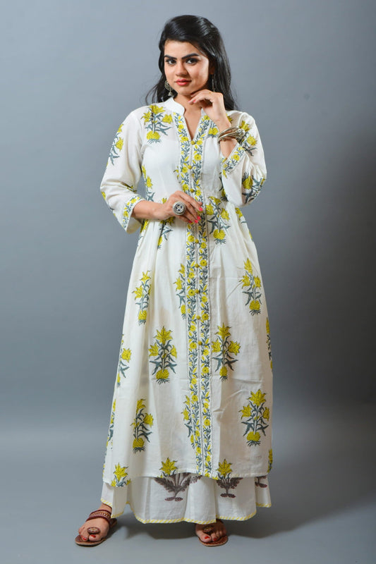 Pleated Style Indian Cotton Kurta