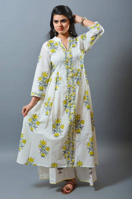 Pleated Style Indian Cotton Kurta