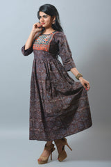 Multicolour Embroidered Kurti