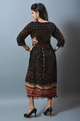 Black Vintage Woolen Dress