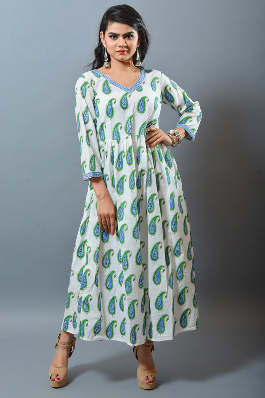 Paisley Cotton Long Kurti Tunic