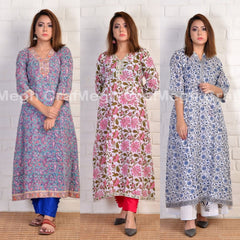 Wholesale Cotton Block Printed Kurtis