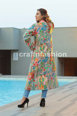 Veste longue Kantha de style japonais