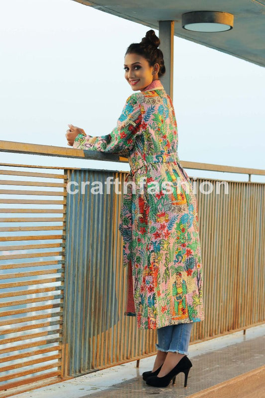 Japanese Style Kantha Long Jacket